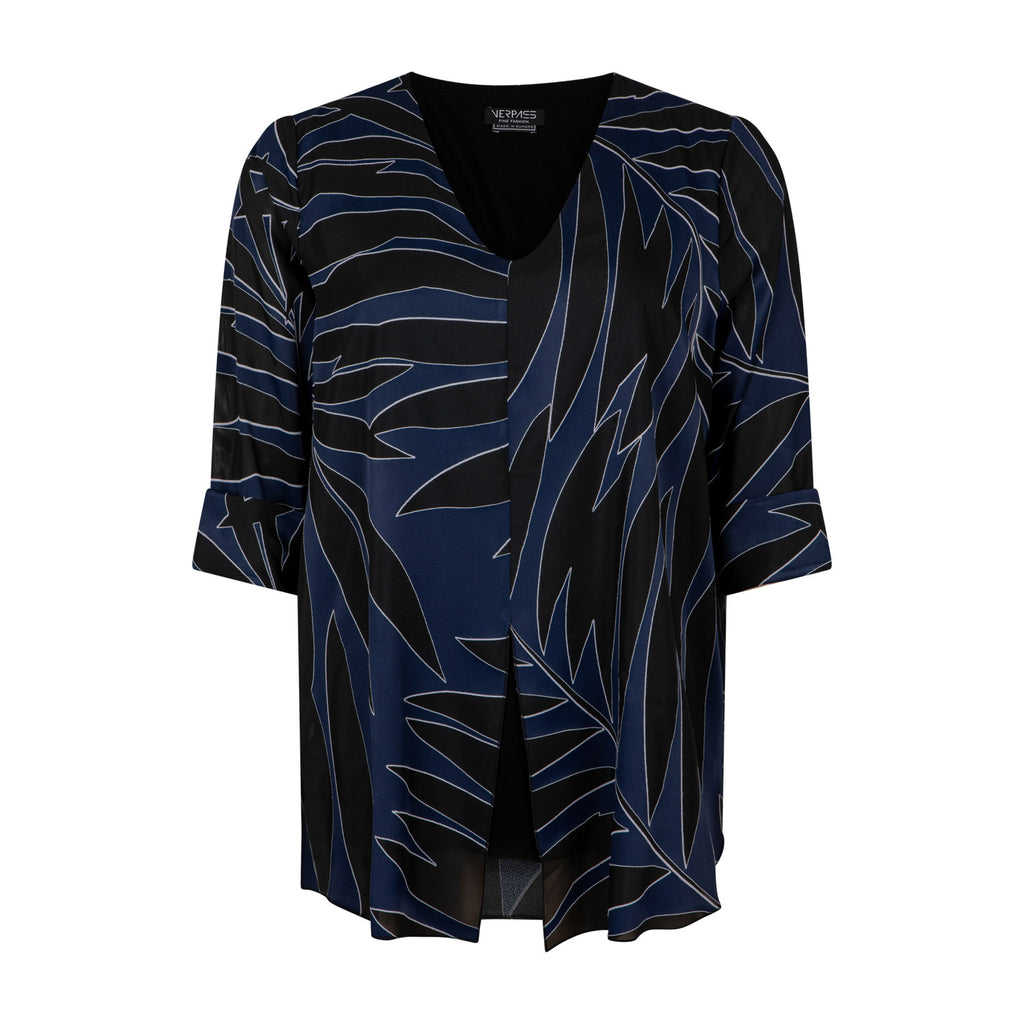 Blouses lange mouw blauw Verpass