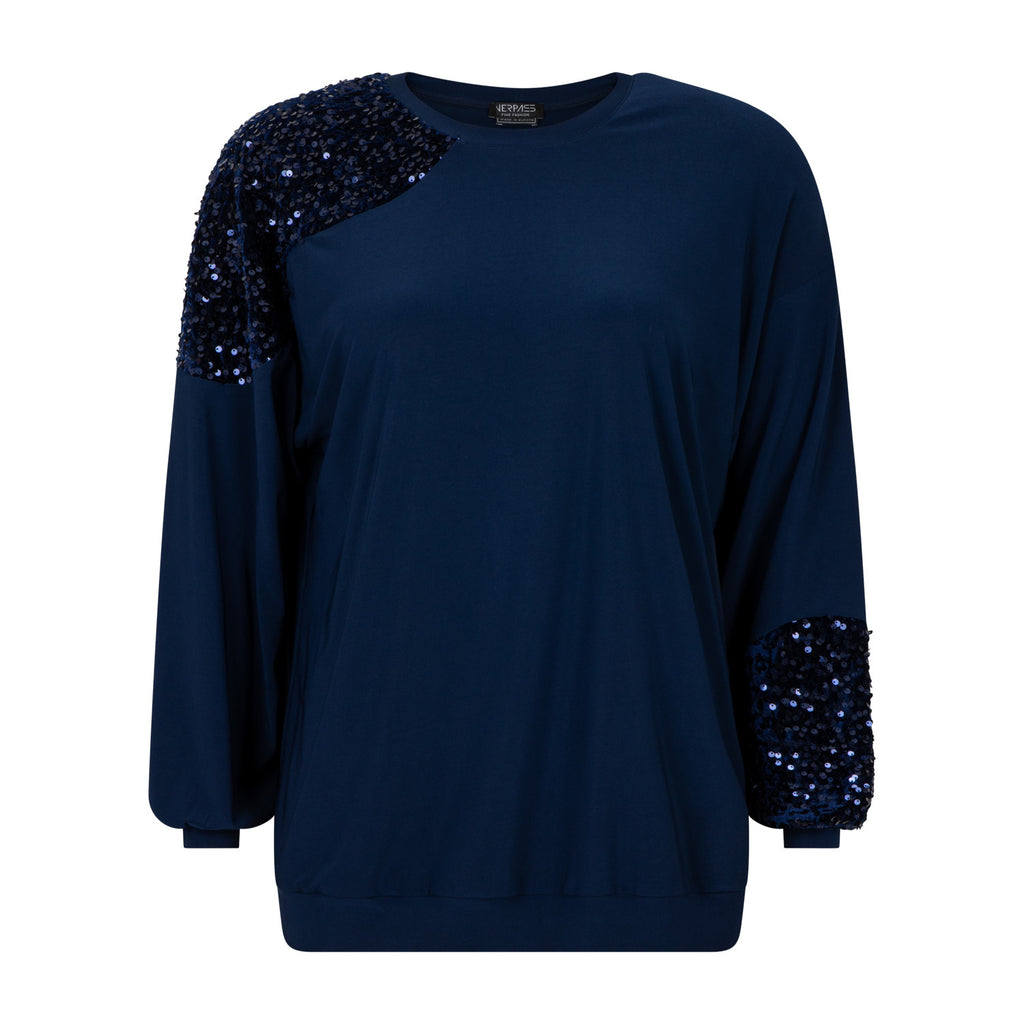Blouses lange mouw navy Verpass