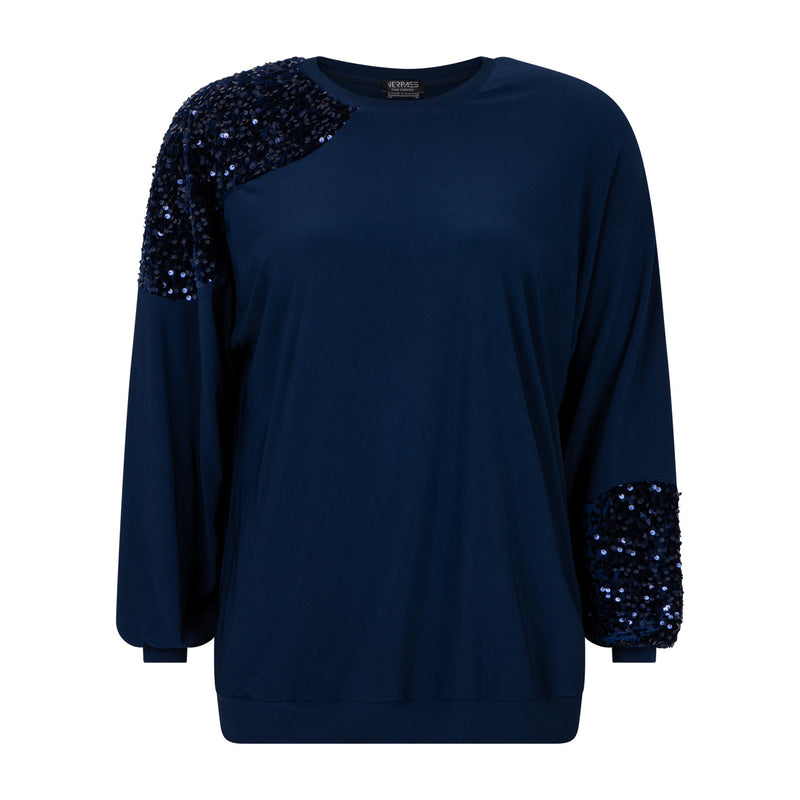 Blouses lange mouw navy Verpass