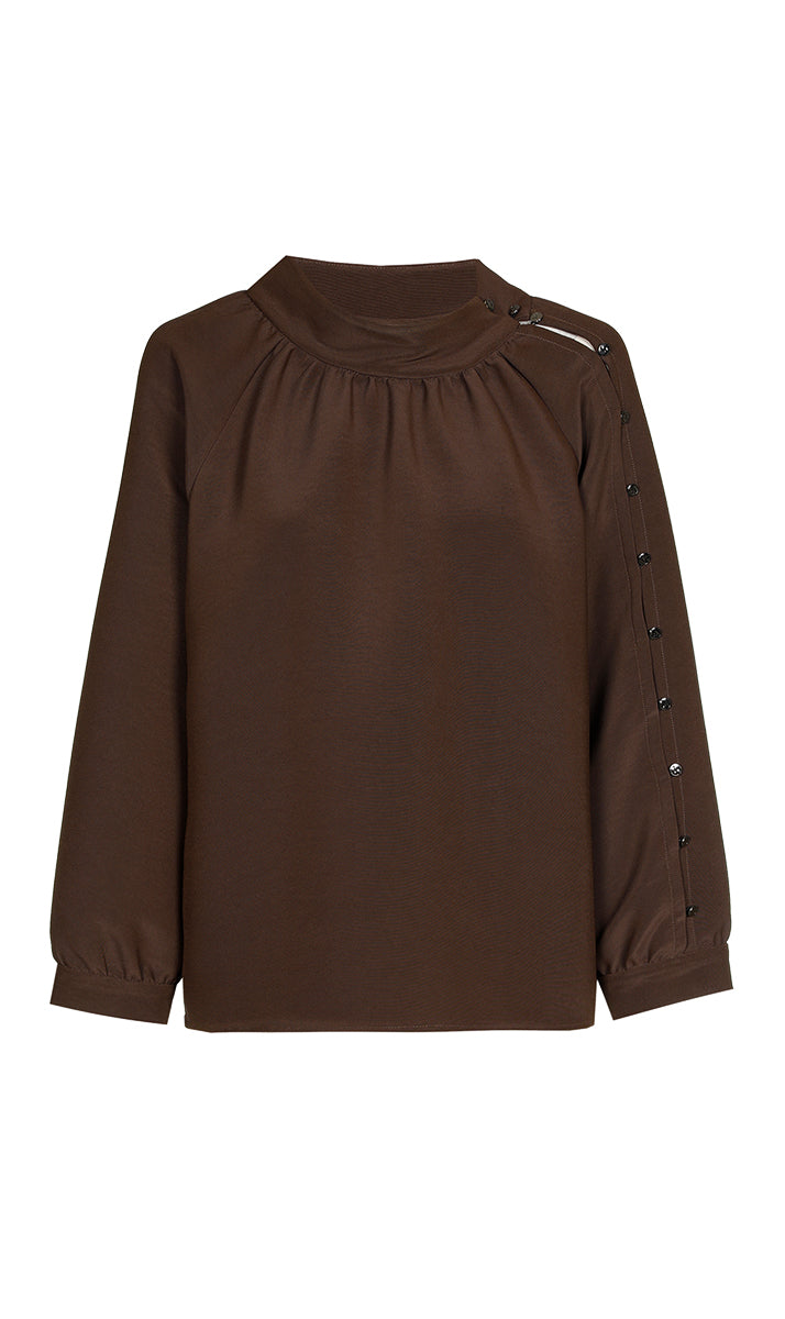 Blouses lange mouw bruin Xandres