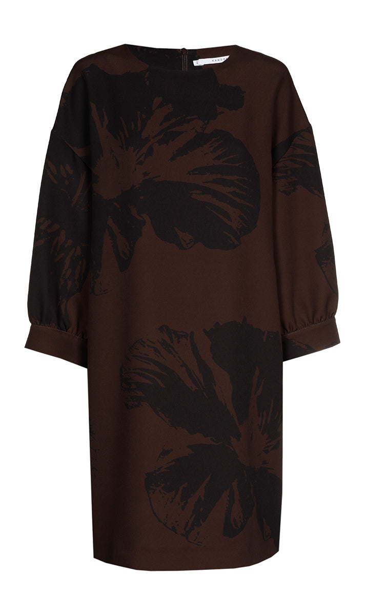 Jurken lange mouw bruin Xandres