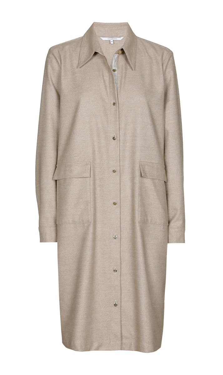 Jurken lange mouw beige Xandres