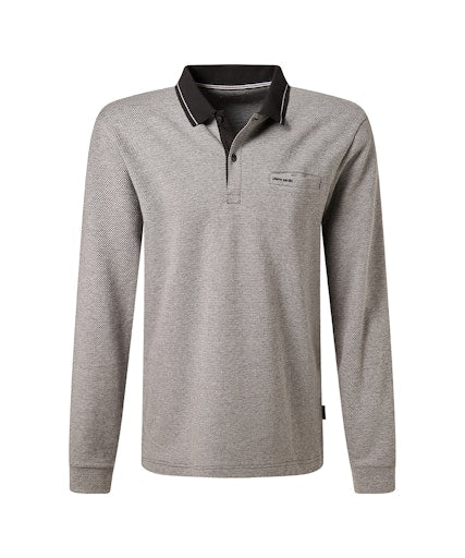 Polo's lange mouw zwart Pierre Cardin