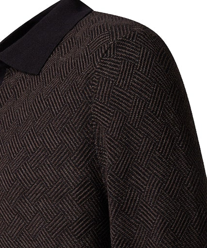 Polo's lange mouw bruin Pierre Cardin