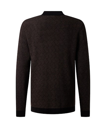 Polo's lange mouw bruin Pierre Cardin