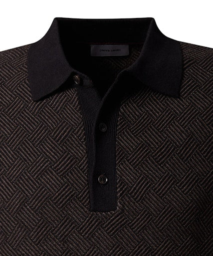 Polo's lange mouw bruin Pierre Cardin