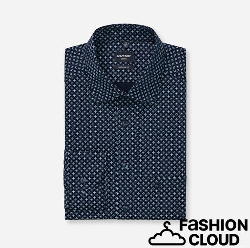 Hemden lange mouw navy OLYMP