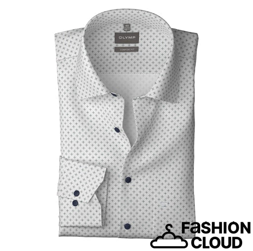 Hemden lange mouw beige OLYMP