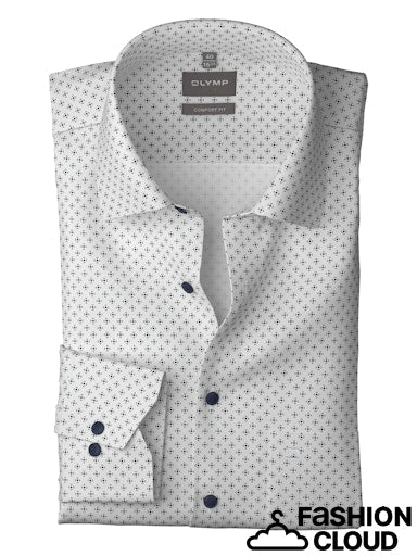 Hemden lange mouw beige OLYMP