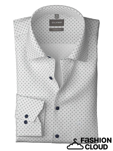 Hemden lange mouw beige OLYMP