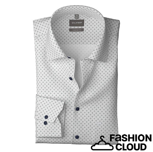 Hemden lange mouw beige OLYMP