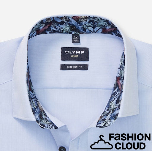 Hemden lange mouw blauw OLYMP