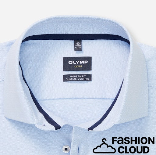 Hemden lange mouw blauw OLYMP