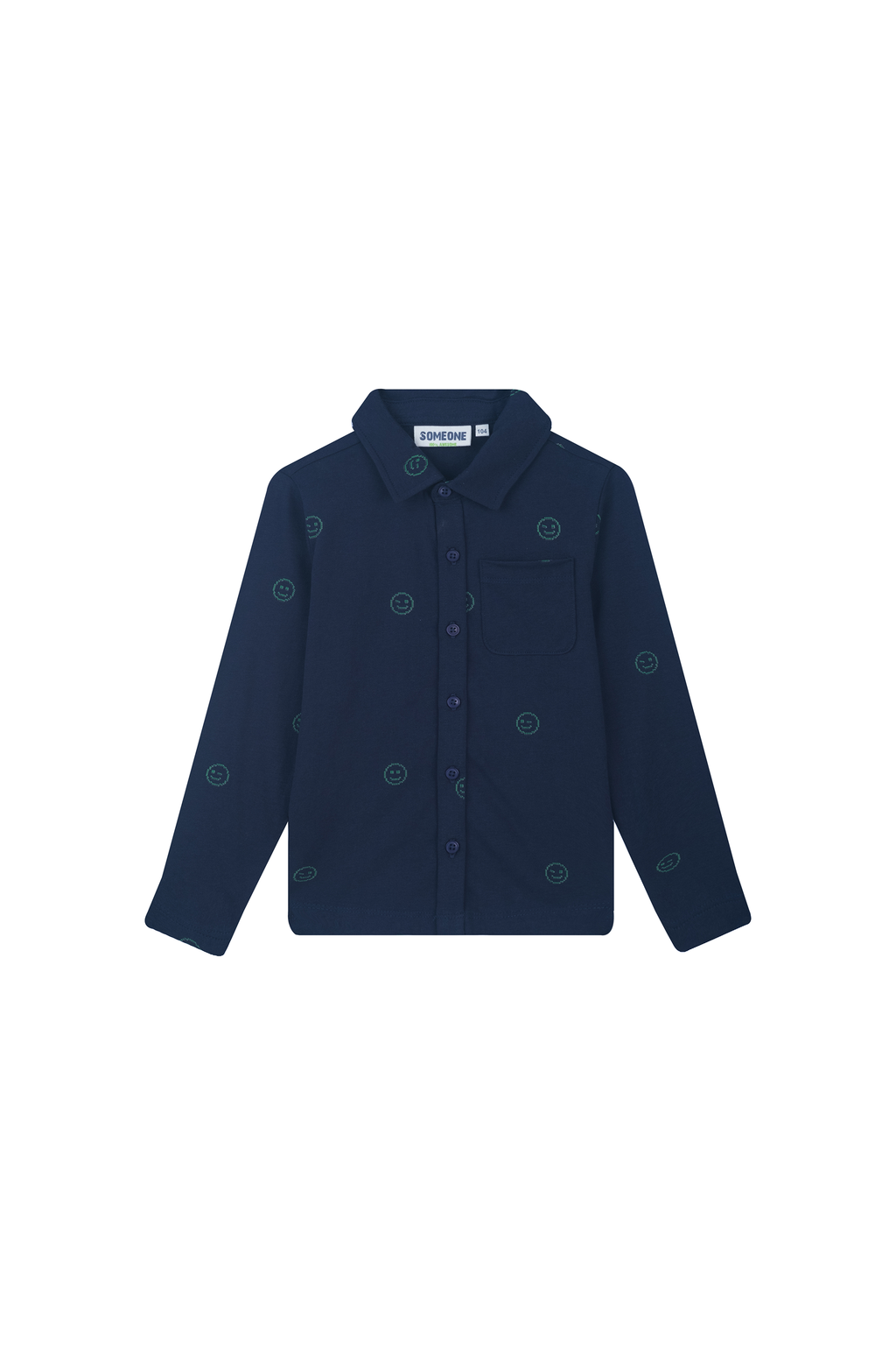 Hemden lange mouw navy Someone