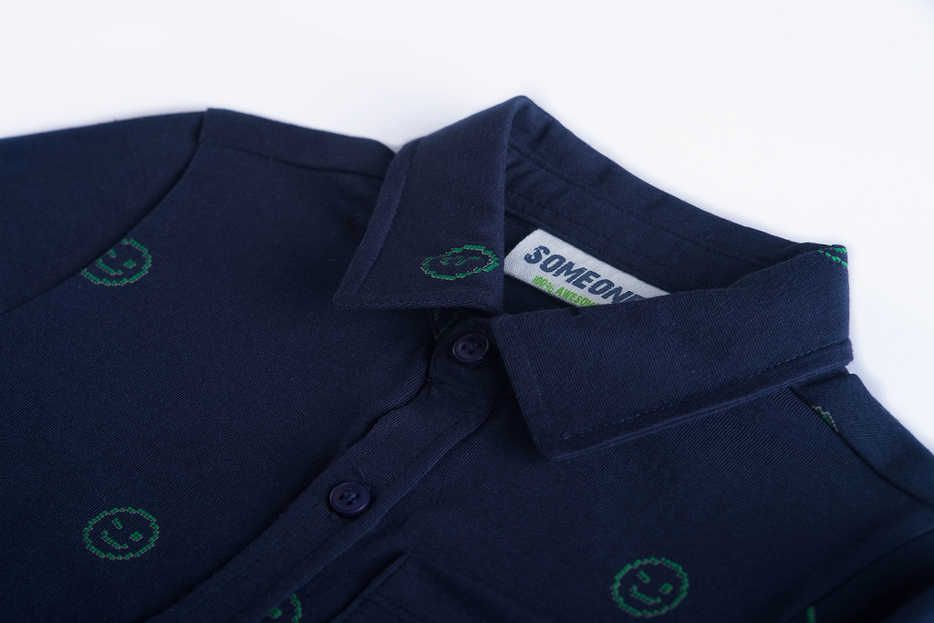 Hemden lange mouw navy Someone