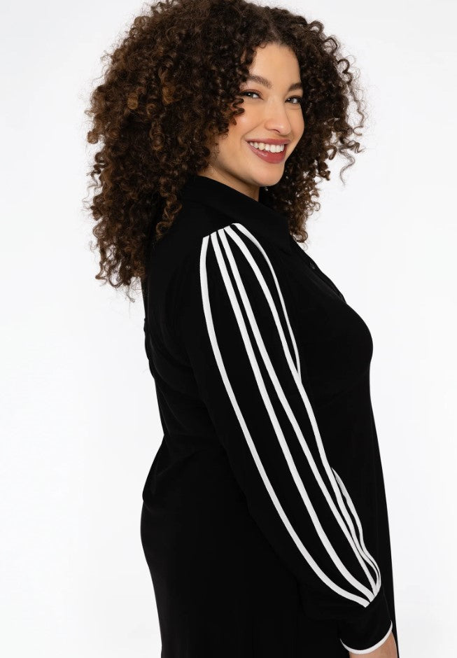 Blouses lange mouw zwart Yoek