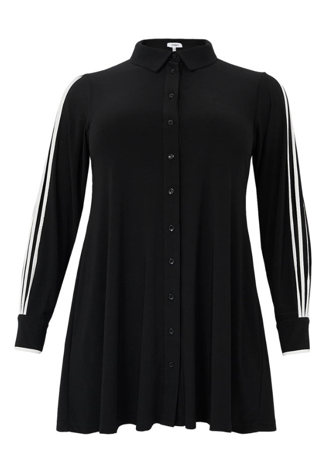 Blouses lange mouw zwart Yoek