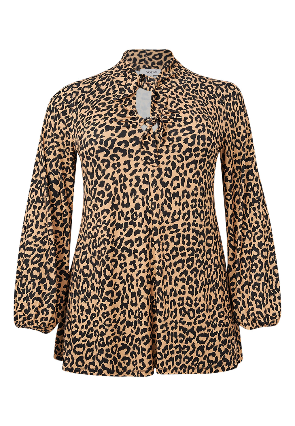 Blouses lange mouw bruin Yoek