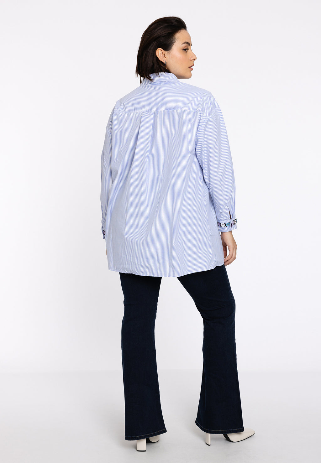Blouses lange mouw blauw Yoek
