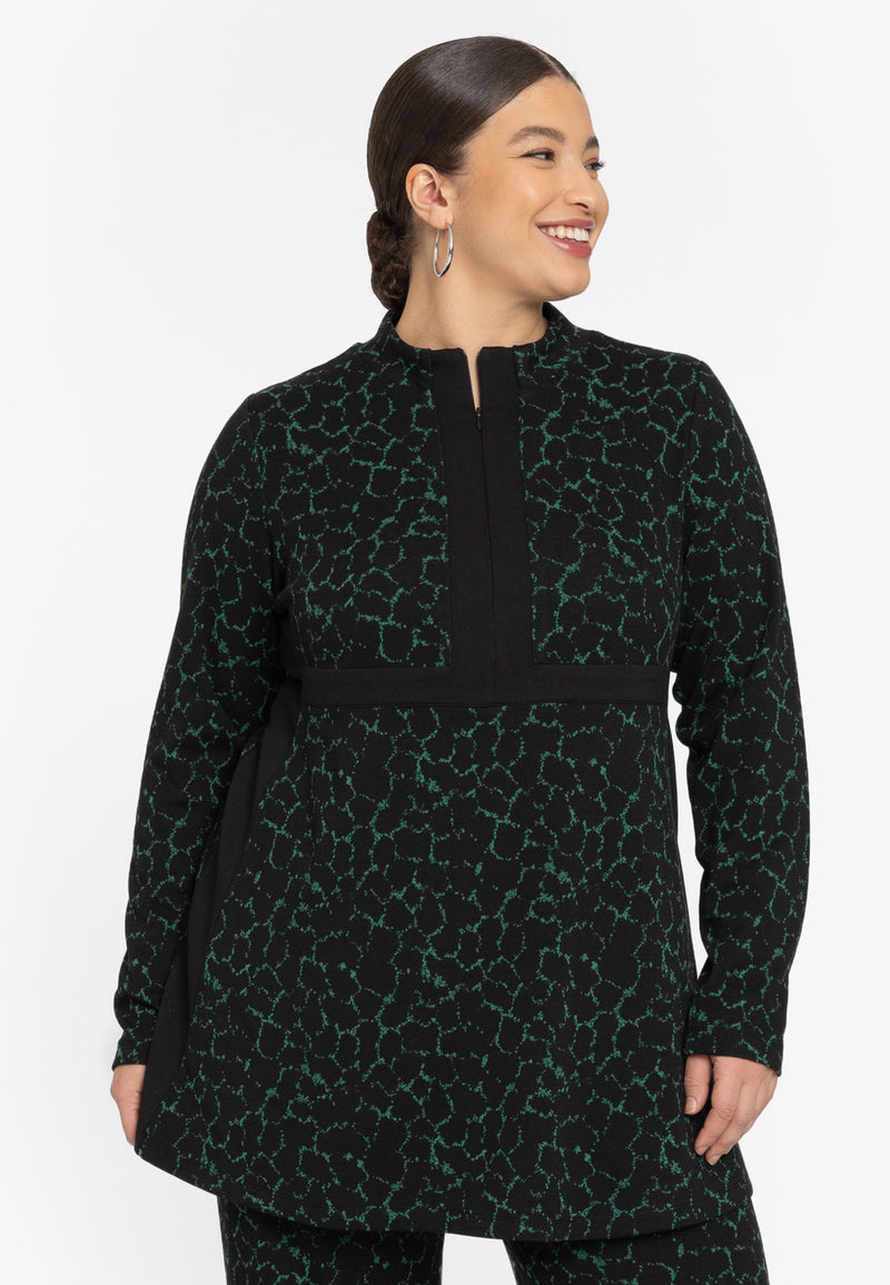 Blouses lange mouw groen Yoek