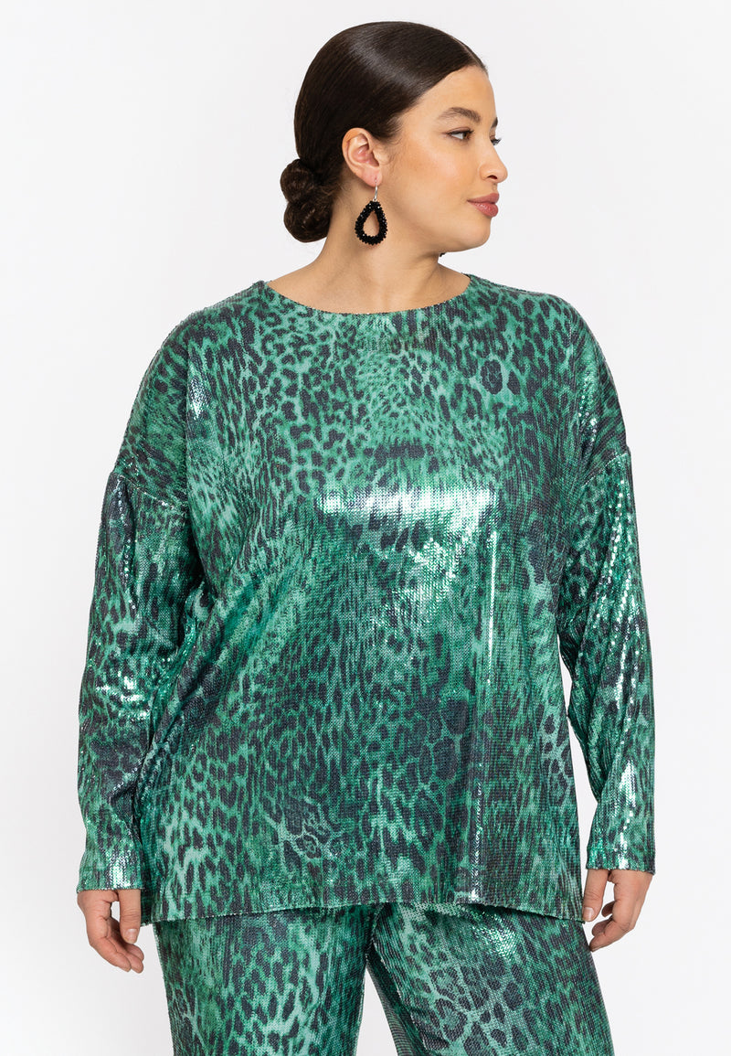 Blouses lange mouw groen Yoek