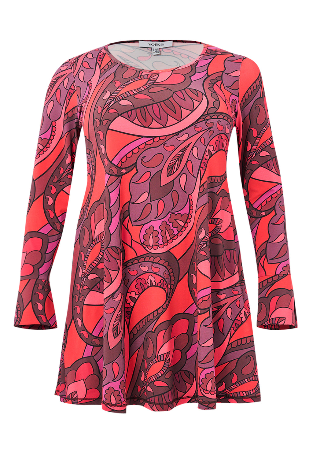 Blouses lange mouw rood Yoek