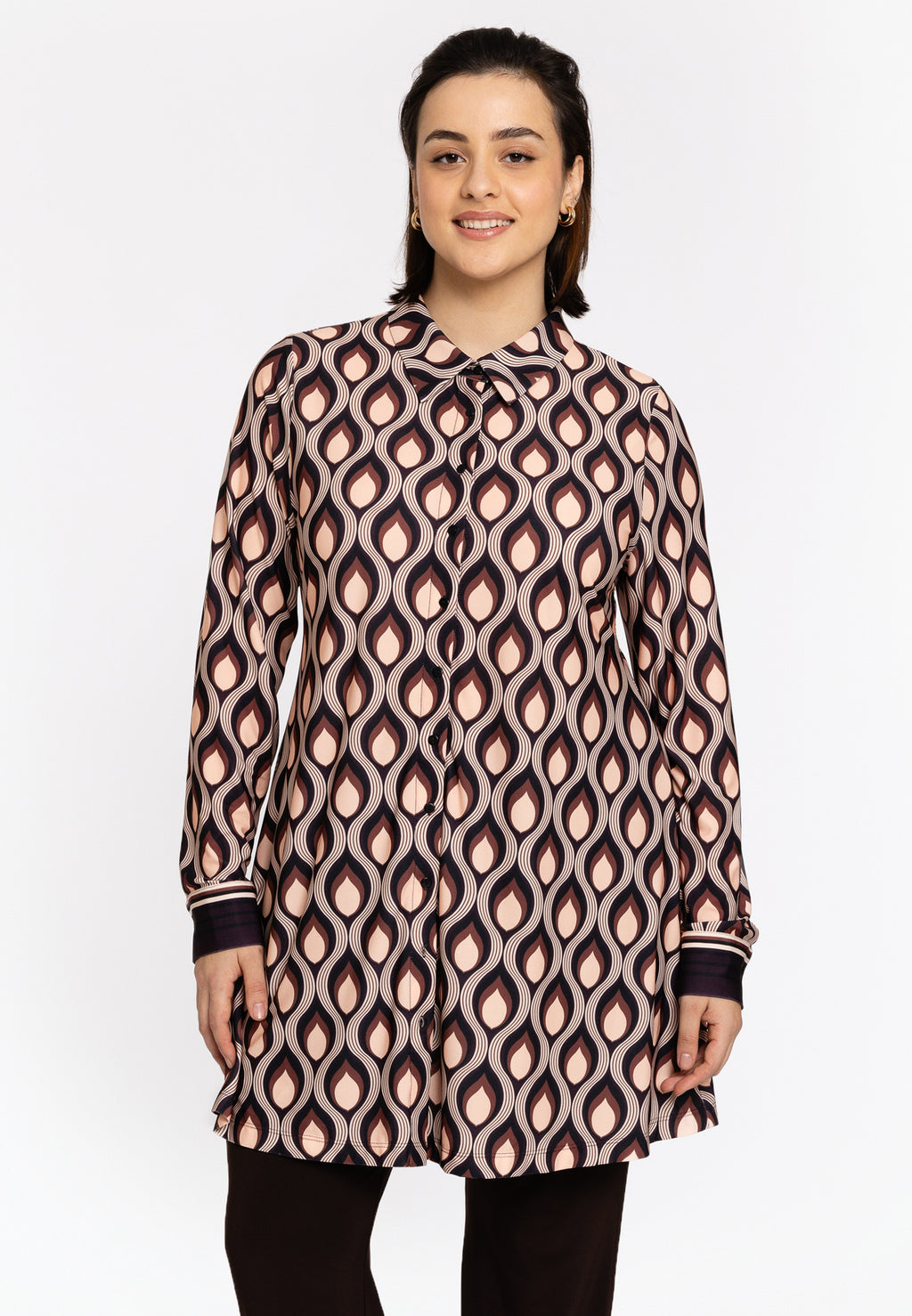 Blouses lange mouw paars Yoek