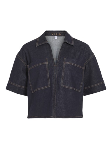 Blouses korte mouw blauw VILA
