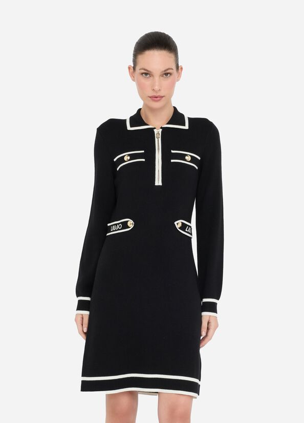 Jurken lange mouw zwart Liu Jo