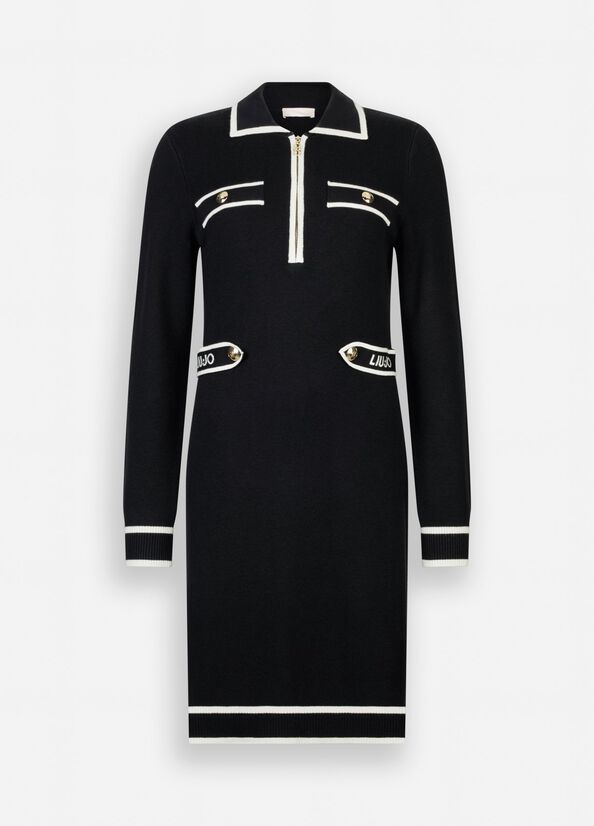 Jurken lange mouw zwart Liu Jo