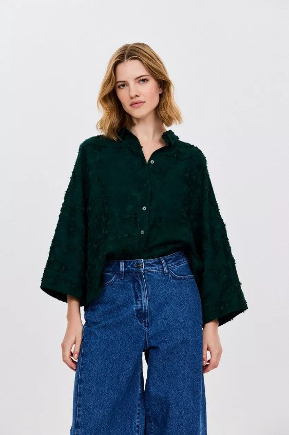 Blouses lange mouw groen CKS