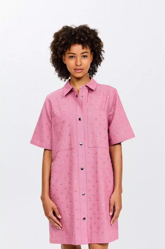 Jurken korte mouw roze CKS