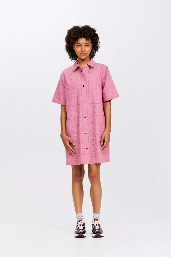 Jurken korte mouw roze CKS