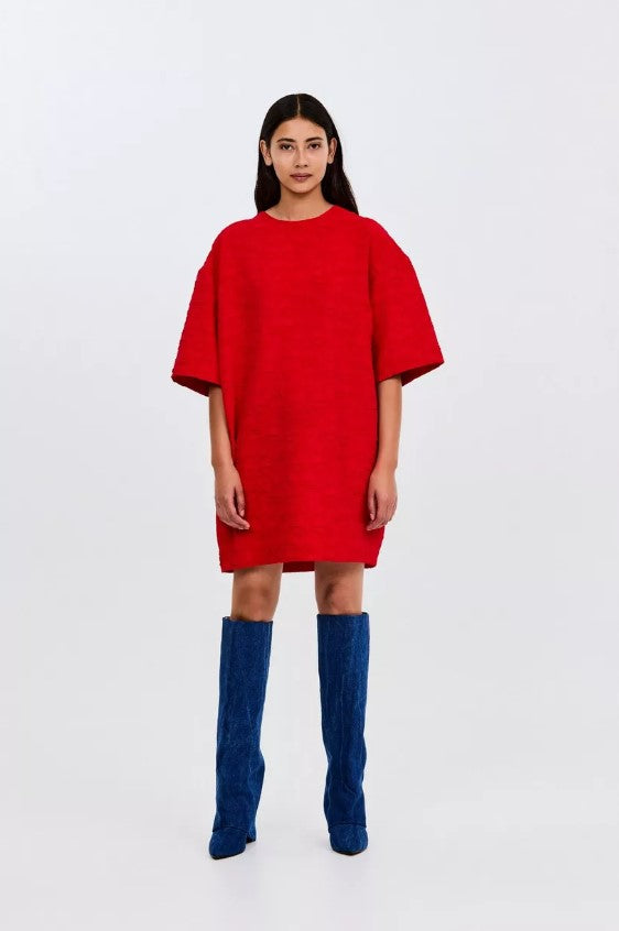 Jurken korte mouw rood CKS