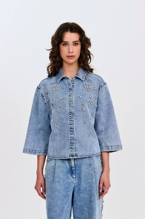 Blouses lange mouw blauw CKS