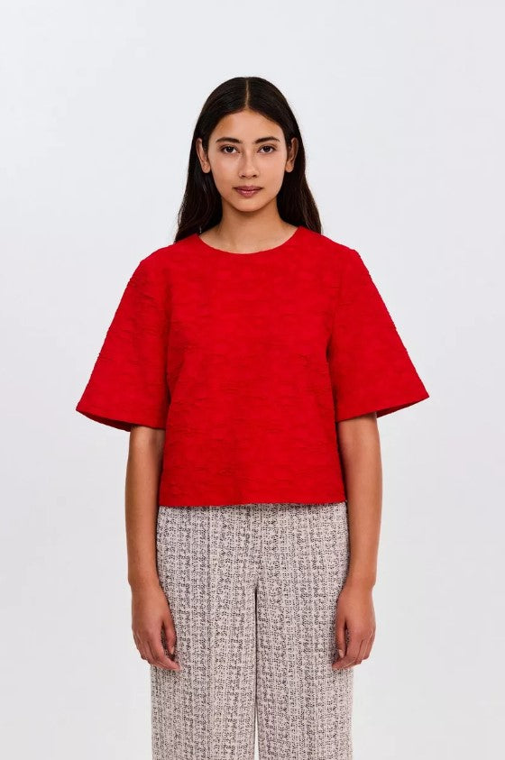Blouses korte mouw rood CKS
