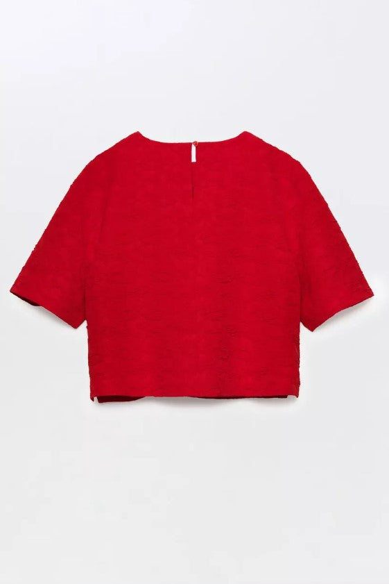 Blouses korte mouw rood CKS