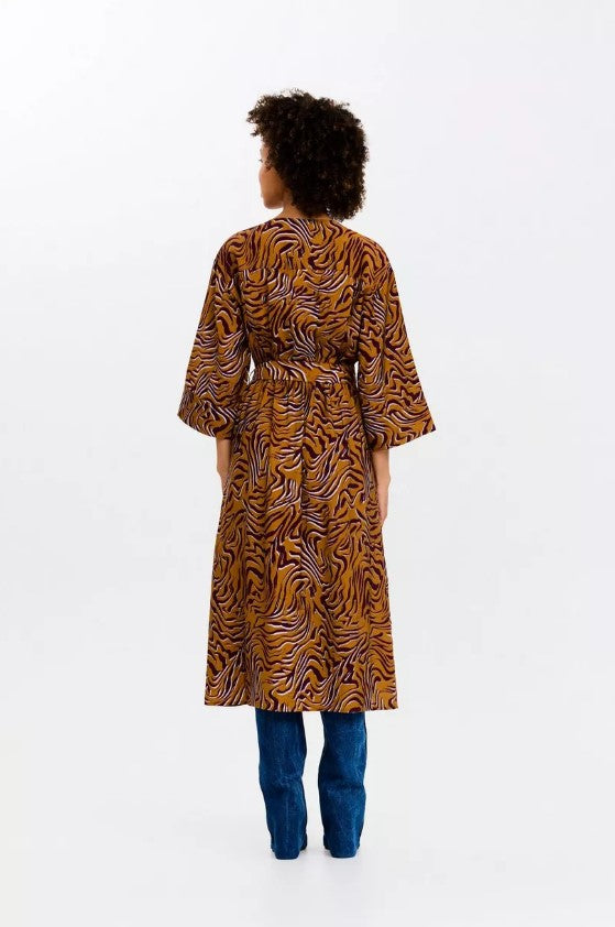 Jurken lange mouw bruin CKS