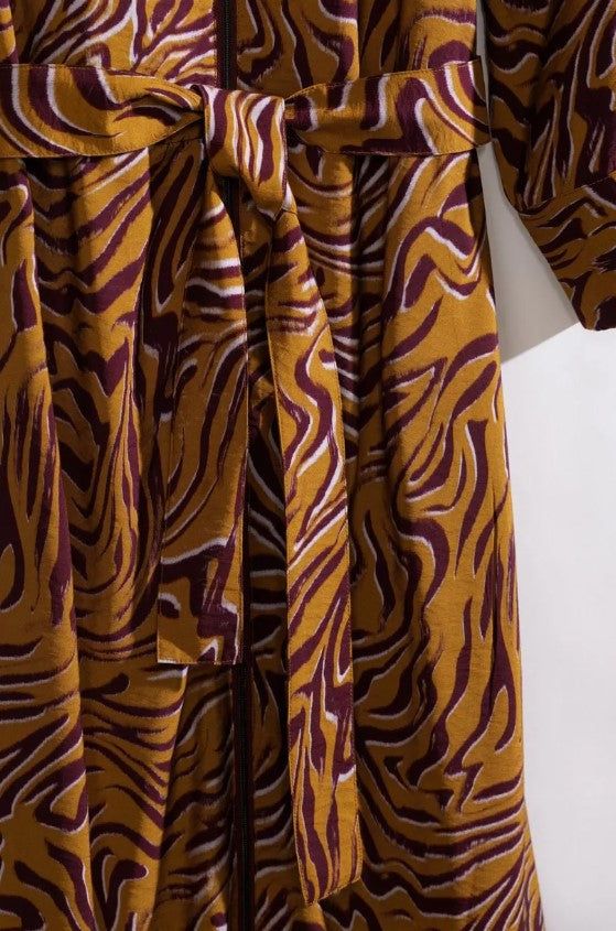 Jurken lange mouw bruin CKS