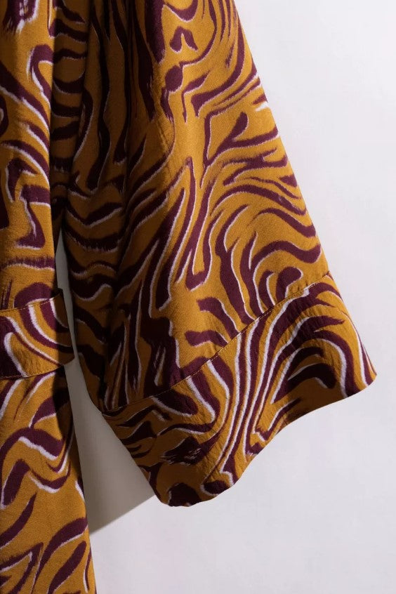 Jurken lange mouw bruin CKS