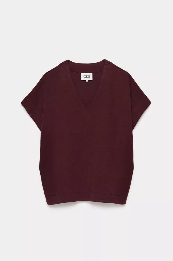 Blouses korte mouw bordeaux CKS