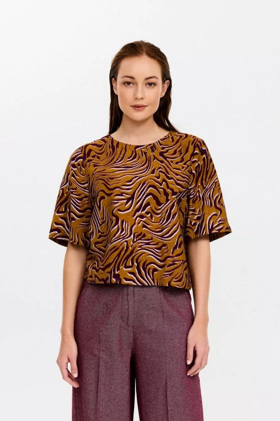 Blouses lange mouw bruin CKS