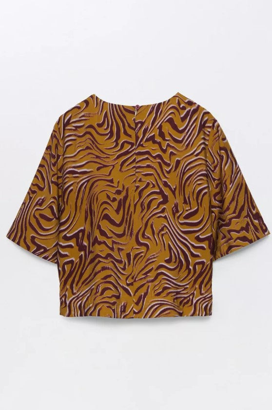 Blouses lange mouw bruin CKS