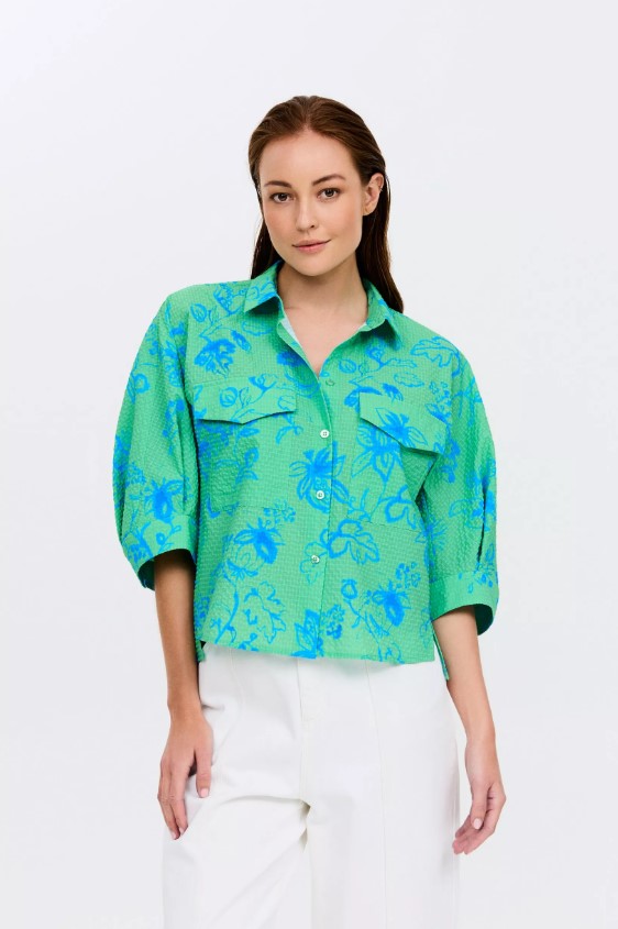 Blouses korte mouw groen CKS