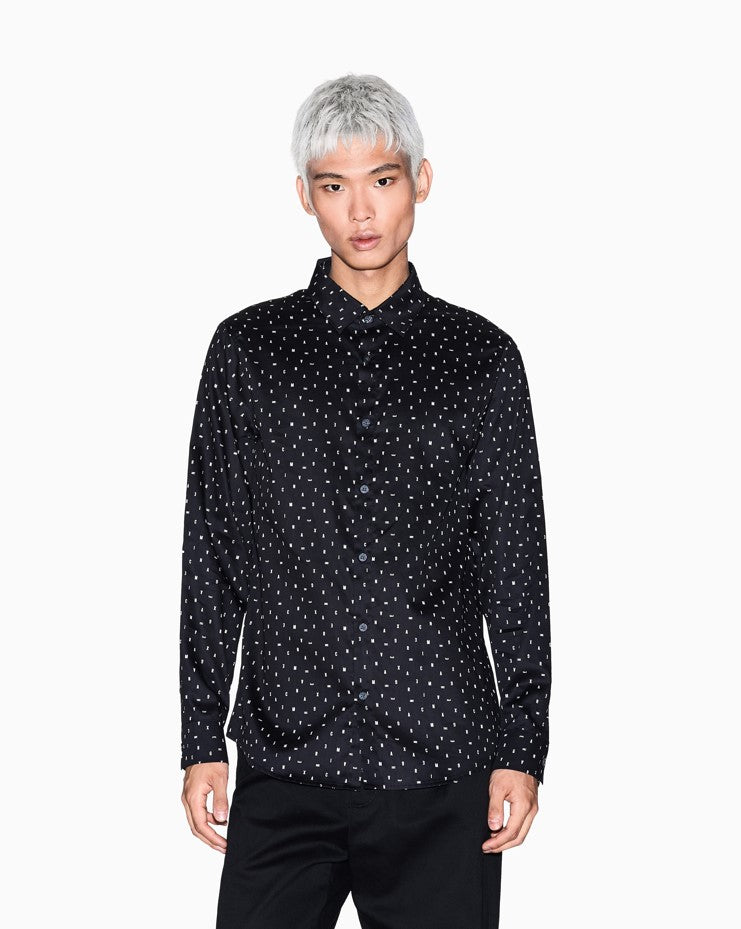 Hemden lange mouw zwart Armani Exchange