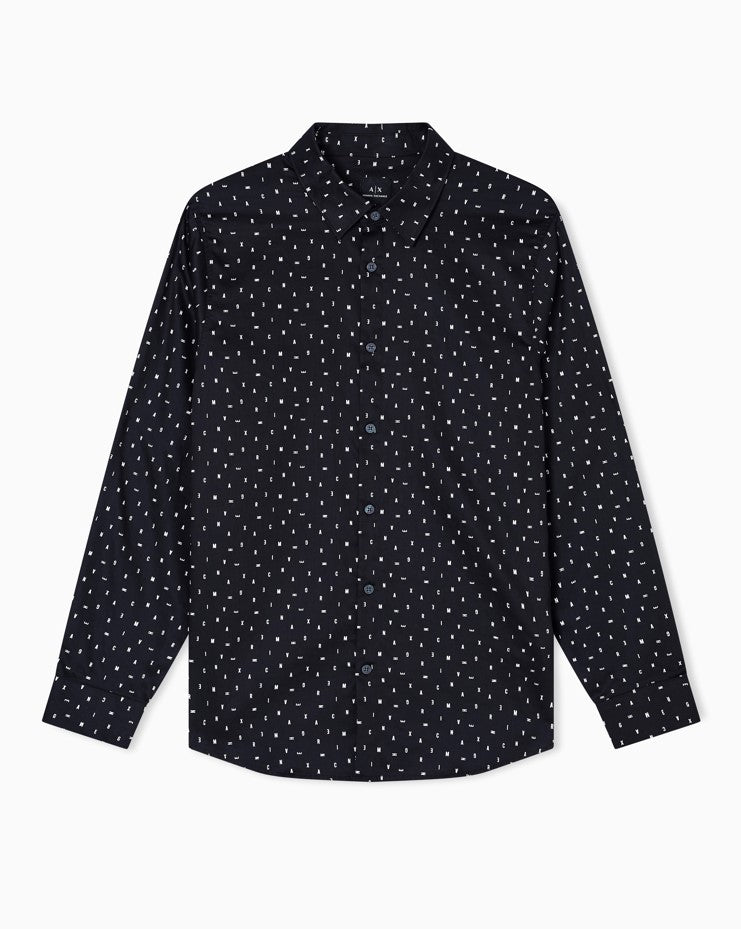 Hemden lange mouw zwart Armani Exchange