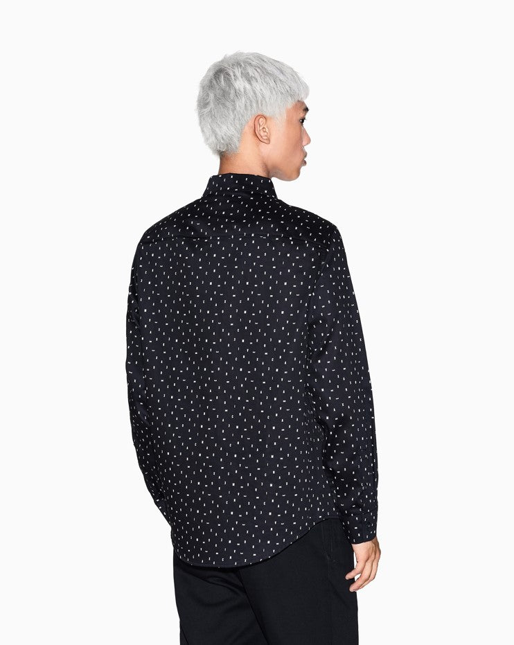 Hemden lange mouw zwart Armani Exchange