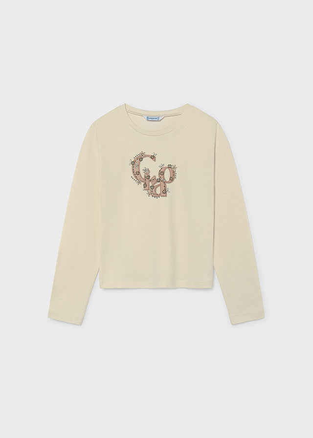 T-shirts lange mouw beige Mayoral