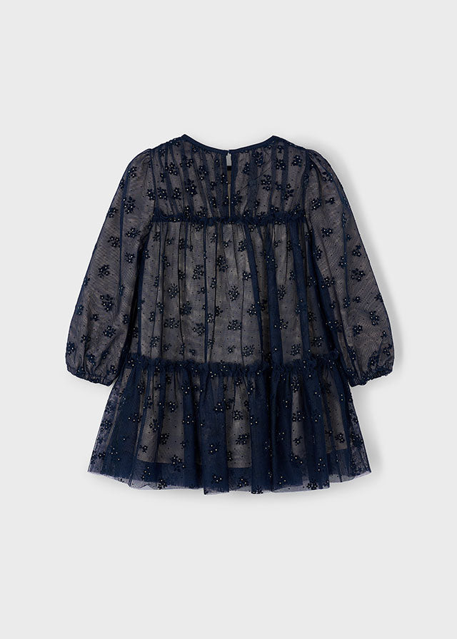 Jurken lange mouw navy Mayoral