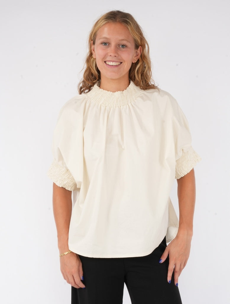 Blouses korte mouw wit BLACK ROSE